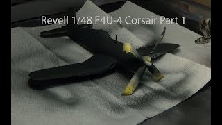 Revell 148th F4U4 Corsair Model Aircraft Part 1 Cockpit Landing Gear and Fuselage Assembly [upl. by Cinelli]