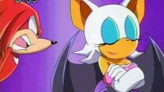 Sonic X with Adventure Voices Knuckles vs Rouge [upl. by Drofiar]