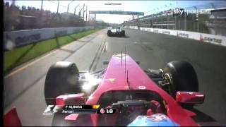 Formula1 2011 Alonso overtakes Rosberg Melbourne HD [upl. by Ilat498]