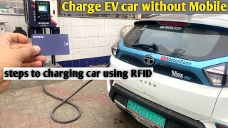 How to charge using RFID card  Using RFID Card When EV Charging Station is Offline   Motorzone [upl. by Reteid]