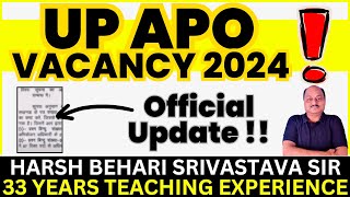 UP APO Vacancy 2024  Post 215  Official Update  Preparation Tips  Syllabus  Pariksha Refresher [upl. by Titania]