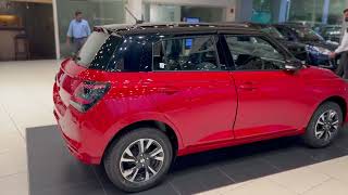 New Swift 2024 Sizzling Red with Pearl Midnight Black Roof Walkaround [upl. by Xena579]