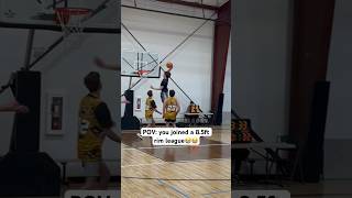 Nahhh the 85ft low rim dunk ball league is WILD💀😭would you join basketball nba sports [upl. by Ecnal]