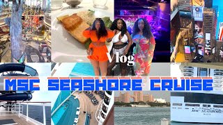 240 MSC Seashore Cruise full review vlog Food activities balcony room night life etc 2024 [upl. by Redlac]