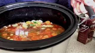 How Too Make Hamburger Soup in Slow cooker [upl. by Enilemme]