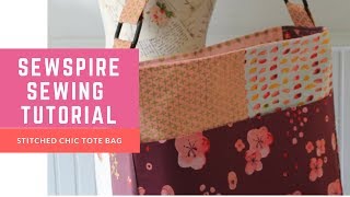 How to Sew a Stitched Chic Zippered Top Tote Bag [upl. by Tabbatha703]