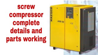 screw compressor working and parts detail in factory installed compressor [upl. by Munshi]