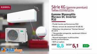 Climatiseur monosplit R32 General Fujitsu Série KM et KG [upl. by Surtimed]