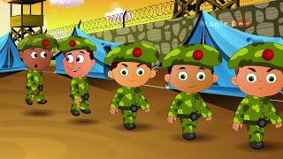 Five Little Soliders  English Nursery Rhymes  CartoonAnimated Rhymes For Kids [upl. by Juanita890]