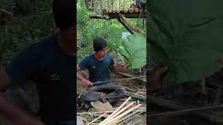 bushcraft build camp camping survival shelter wildlife skills lifehacks forest [upl. by Atiuqrahs]