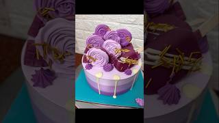 Purple roses cake design ideas cake purplecake youtubeshorts trending shortsvideo 😈 [upl. by Llerrem]