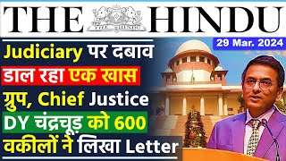 29 March 2024  The Hindu Newspaper Analysis  29 March Current Affairs Today  600 Lawyers to CJI [upl. by Irb]