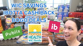 WEEKLY GROCERY HAUL  WIC SAVINGS  IBOTTA CASH BACK DEALS  PUBLIX BOGO DEALS [upl. by Anomis]