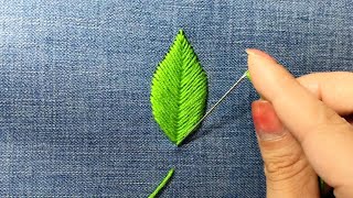 Green Leaf Embroidery Hide Clothes Holes in Style [upl. by Annahsal168]