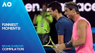 Novak Djokovics Funniest Moments  Australian Open [upl. by Rufena439]