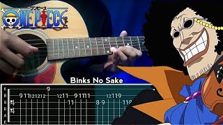 Binks No Sake  Yohohoho ONE PIECE  TAB Melodi   Chord Tutorial Acoustic [upl. by Aihsela340]