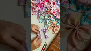 Pigtail Bows hairaccessories hairbowtutorial diy handmade scrunchies bowmaking satinsilk [upl. by Aivull]