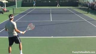 Roger Federer hitting from the Back Perspective in HD [upl. by Critta]