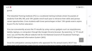 NCVT MIS ITI Result 2024 For August Month Exam Annual at wwwncvtmisgovin [upl. by Egduj]