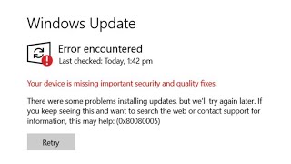 How To Fix Windows Update 0x80080005 Error on Windows 11  10 [upl. by Ehr]