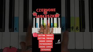 Czerwone jabłuszko  jak zagrać na pianinie pianino pianotutorial piano [upl. by Irtemed]