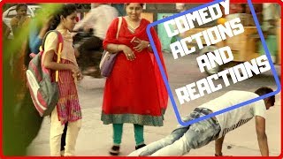 Comedy Actions And Reactions Prank  PRANKBOY TELUGU [upl. by Aillicec]