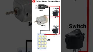 USB LED light N Motor Connection DIY Project shorts [upl. by Sunshine]