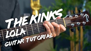 Play LOLA by The Kinks with EASY chords on acoustic guitar [upl. by Weldon]