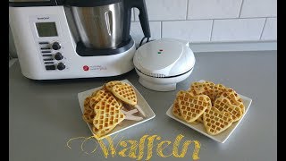 Belgische Waffeln in der Monsieur Cuisine Plus Thermomix вафли Waffeleisen Waffelmaker Ambiano [upl. by Kile707]