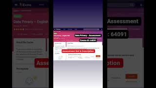 64091  Data Privacy Assessment answers iEvolve TCS tcs [upl. by Jadd]