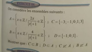 1 Bac SM Ex 6 les ensembles Almoufid [upl. by Tsai]