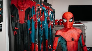 MY SPIDERMAN SUIT COLLECTION Part 3 SPIDEYS CLOSET [upl. by Hgielar620]