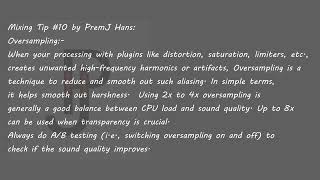 Mixing Tip 10 by PremJ Hans [upl. by Rouvin361]