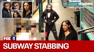 NYC crime Victim stabbed repeatedly on subway platform [upl. by Fairleigh]