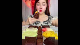 Asmr eating chocolate ice cream flavor milk mango Crispy delicious short video [upl. by Austina]