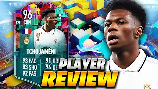 🔥 96 FULLY UPGRADED TCHOUAMENI IS META 🔥PLAYER REVIEW  FIFA 23 ULTIMATE TEAM [upl. by Asserrac]