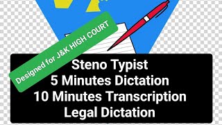 STENOTYPIST MOCK TEST  JampK HIGH COURT  60 WPM  LEGAL DICTATIONS [upl. by Maclean]