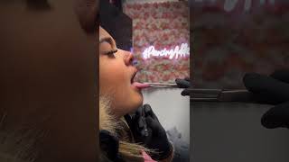 TONGUE PIERCING 👀 Full process [upl. by Gretchen]