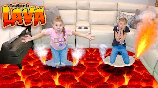 Escape Lava Floor Couch Fort With LOL Surprise Playing Cards [upl. by Eblehs563]