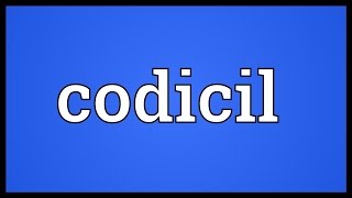 Codicil Meaning [upl. by Ryon111]