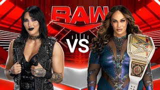 WWE RAW LIVE FULL MATCH  Rhea Ripley VS Nia Jax [upl. by Salita654]