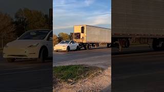 Tesla Model Y Towing A Trailer [upl. by Refinnaj]