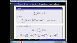 331 Mécanique rationnelle Série 06 Exercice 1 Centre dinertie de certaines formes solides [upl. by Lolanthe42]