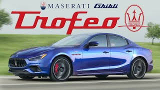 TWIN TURBO FERRARI 2021 Maserati Ghibli Trofeo Review [upl. by Deery]