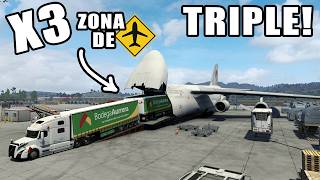 Trailer TRIPLE Saliendo de un AVIÓN en el Aeropuerto de Guadalajara American Truck Simulator [upl. by Wulfe323]