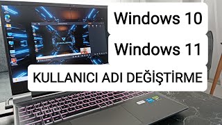 windows 11 kullanıcı adı değiştirme  Windows 10 kullanıcı adı değiştirme [upl. by Dlorej]