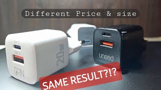 Unboxing charger Uneed QuickPlug 30W Esager 20W vs Anker Nano 30W [upl. by Halak]