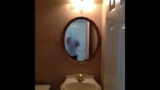 Spray painted mirror with rustoleum oil bronze spray paint before and after [upl. by Novyak]