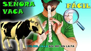 Señora Vaca  La Granja de Zenón  Flauta Fácil  Tutorial  Cover  Karaoke [upl. by Alehcim336]