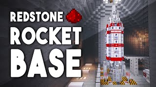 EPIC REDSTONE ROCKET BASE w Secret Rooms Security Systems amp More [upl. by Irt]